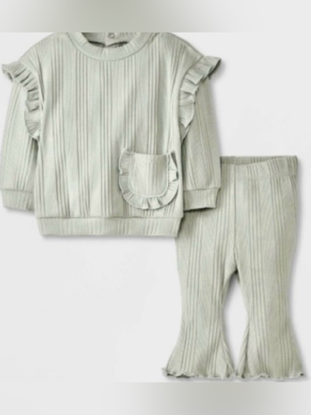 Grayson Mini Baby Girls' Mint Ruffle Pullover Set - Green Size 0-3 months
New